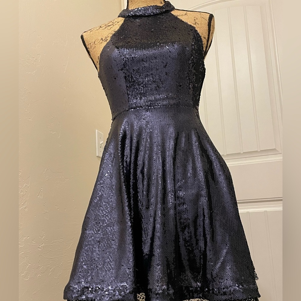 Lulus navy sequin mini dress